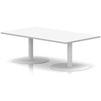 Italia Rectangular Coffee Table, 1400x800x475mm, White Leg, White