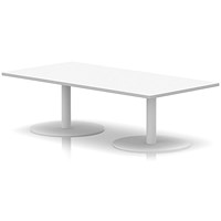 Italia Rectangular Coffee Table, 1600x800x475mm, White Leg, White
