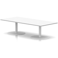 Italia Rectangular Coffee Table, 1800x800x475mm, White Leg, White