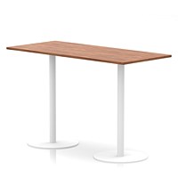 Italia Poseur Rectangular Table, 1800x800x1145mm, White Leg, Walnut
