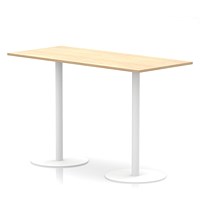 Italia Poseur Rectangular Table, 1800x800x1145mm, White Leg, Maple