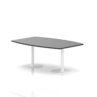 Italia Poseur High Gloss Table, 1800mm Wide, 725mm High, White Leg, Black
