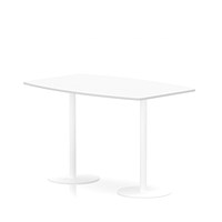 Italia Poseur High Gloss Table, 1800mm Wide, 1145mm High, White Leg, White