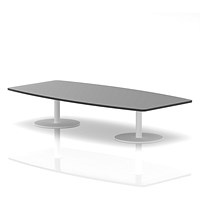Italia High Gloss Coffee Table, 2400mm Wide, 475mm High, White Leg, Black