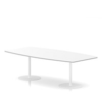 Italia Poseur High Gloss Table, 2400mm Wide, 725mm High, White Leg, White