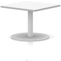Italia Square Coffee Table, 800mm Wide, 475mm High, White Leg, White