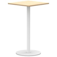 Italia Poseur Square Table, 800mm Wide, 1145mm High, White Leg, Maple