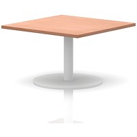 Italia Square Coffee Table, 1000mm Wide, 475mm High, White Leg, Beech