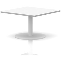 Italia Square Coffee Table, 1000mm Wide, 475mm High, White Leg, White
