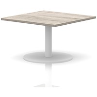 Italia Square Coffee Table, 1000mm Wide, 475mm High, White Leg, Grey Oak