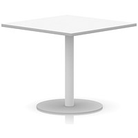 Italia Poseur Square Table, 1000mm Wide, 720mm High, White Leg, White