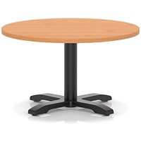 Italia 800mm Round Coffee Table Beech Top 495mm High Black Leg Cross Base
