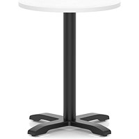 Italia 600mm Poseur Round Table White Top 750mm High Black Leg Cross Base