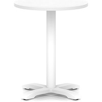 Italia 600mm Poseur Round Table White Top 750mm High White Leg Cross Base