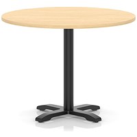 Italia 1000mm Poseur Round Table Maple Top 750mm High Black Leg Cross Base