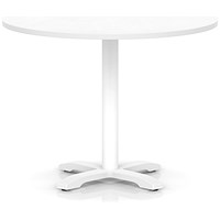 Italia 1000mm Poseur Round Table White Top 750mm High White Leg Cross Base