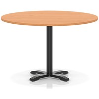 Italia 1200mm Poseur Round Table Beech Top 750mm High Black Leg Cross Base