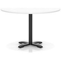 Italia 1200mm Poseur Round Table White Top 750mm High Black Leg Cross Base