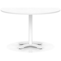 Italia 1200mm Poseur Round Table White Top 750mm High White Leg Cross Base