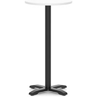Italia 600mm Poseur Round Table White Top 1170mm High Black Leg Cross Base