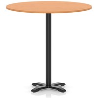 Italia 1200mm Poseur Round Table Beech Top 1170mm High Black Leg Cross Base
