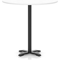 Italia 1200mm Poseur Round Table White Top 1170mm High Black Leg Cross Base