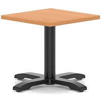 Italia 600mm Square Coffee Table Beech Top 495mm High Black Leg Cross Base