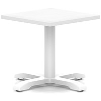 Italia 600mm Square Coffee Table White Top 495mm High White Leg Cross Base