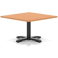 Italia 1000mm Square Coffee Table Beech Top 495mm High Black Leg Cross Base