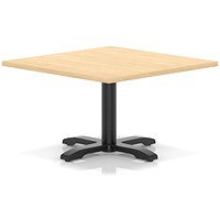 Italia 1000mm Square Coffee Table Maple Top 495mm High Black Leg Cross Base