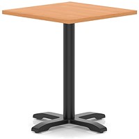Italia 800mm Poseur Square Table Beech Top 750mm High Black Leg Cross Base