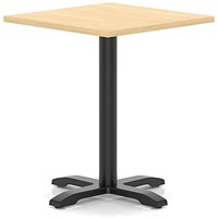 Italia 800mm Poseur Square Table Maple Top 750mm High Black Leg Cross Base