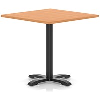 Italia 1000mm Poseur Square Table Beech Top 750mm High Black Leg Cross Base