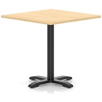 Italia 1000mm Poseur Square Table Maple Top 750mm High Black Leg Cross Base