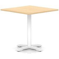 Italia 1000mm Poseur Square Table Maple Top 750mm High White Leg Cross Base