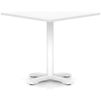 Italia 1000mm Poseur Square Table White Top 750mm High White Leg Cross Base