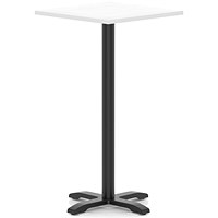 Italia 800mm Poseur Square Table White Top 1170mm High Black Leg Cross Base