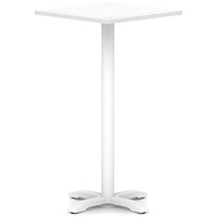 Italia 800mm Poseur Square Table White Top 1170mm High White Leg Cross Base