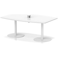 Italia Volta 1800mm Poseur High Gloss Table With Pop-up Power Module White Top 725mm High White Leg