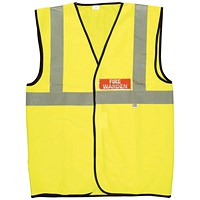 Fire Warden Vest High Visibility XL Yellow (Conforms to EN471 Class 2)