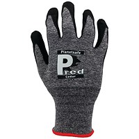 Pred Cedar Cut 1 Safety Gloves Nitrile Palm Coating 1 Pair Black/Grey 9