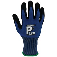 Pred Maple Cut E Safety Gloves Sandy Nitrile Palm 1 Pair Black/Blue 8