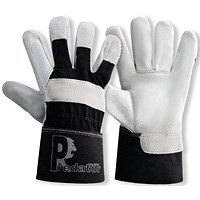 Predator Power Plus Split Leather Rigger Gloves 1 Pair White/Black 11.5 (Pack of 10)
