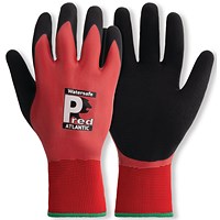 Pred Atlantic Watersafe Cut 1 Safety Gloves 1 Pair Red/Black 7 (Pack of 10)