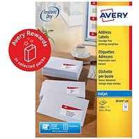 Avery Inkjet Address Label 63.5x72mm 12 Per A4 Sheet White (Pack 1200 Labels) J8164-100