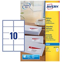 Avery Inkjet Address Label 99x57mm 10 Per A4 Sheet White (Pack 250 Labels) J8173-25