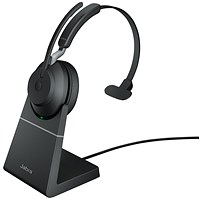 Jabra Evolve2 65 Monaural USB-C Headset with Charging Stand Microsoft Teams Version 26599-899-889