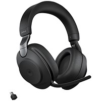 Jabra Evolve2 85 Stereo USB-A Wireless Headset Microsoft Teams Version Black 28599-999-999 Jabra Evolve2 85 Stereo USB-A Wireless Headset Microsoft Teams Version Black 28599-999-999