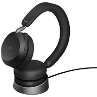 Jabra Evolve2 75 USB-A Headset with Charging Stand Microsoft Teams Version Black 27599-999-989
