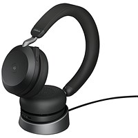 Jabra Evolve2 75 USB-C Headset with Charging Stand Microsoft Teams Versions Black 27599-999-889